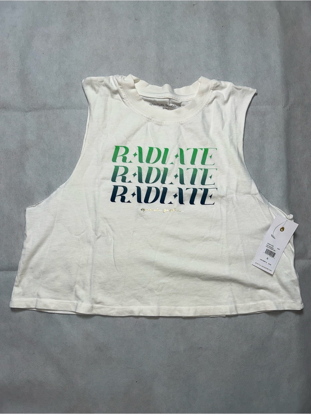 Spiritual Gangster fan radiate Callie crop tank size small NWT